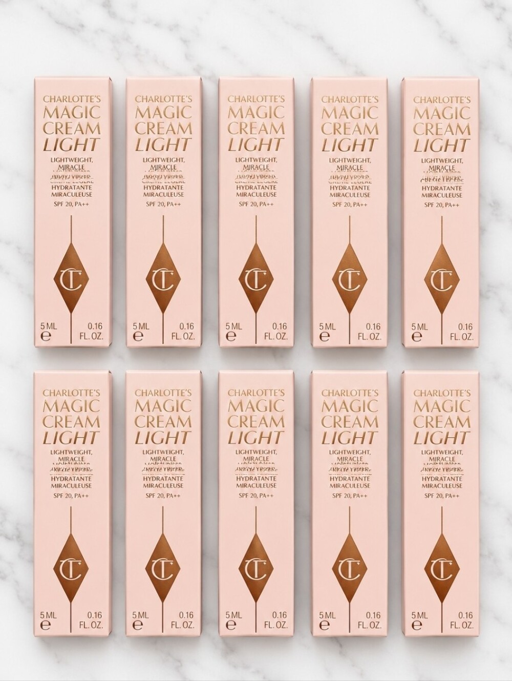 10 x 5ml = 50ml Charlotte Tilbury Magic Cream LIGHT Miracle Moisturizer NIB's!